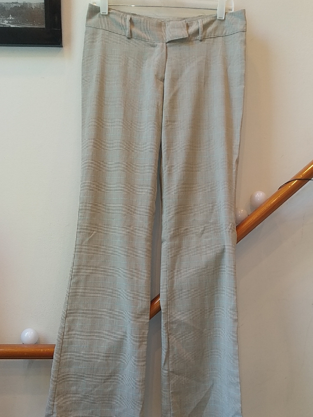 Vintage Beige Brown And Turquoise Houndstooth Dress Pants